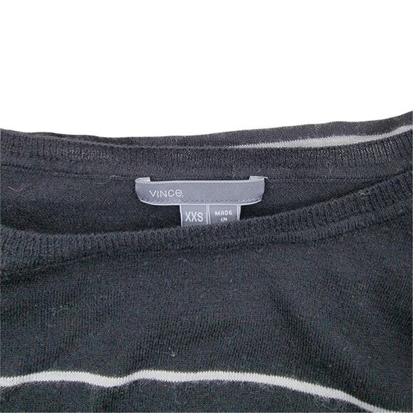 Vince Colorblock Merino Wool Long Sleeve Crew Neck Sweater Black Size XXS - Picture 5 of 5